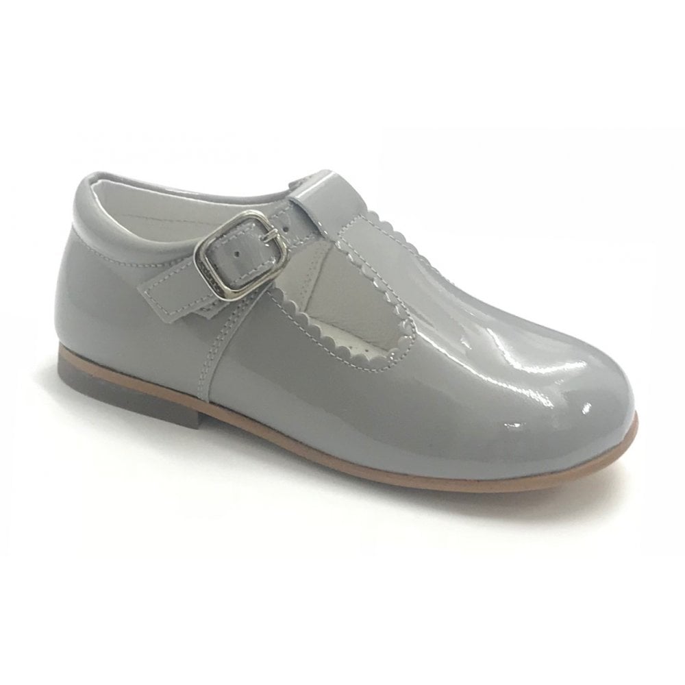 E71747 Andanines Buckle T-Bar Shoe Grey Patent