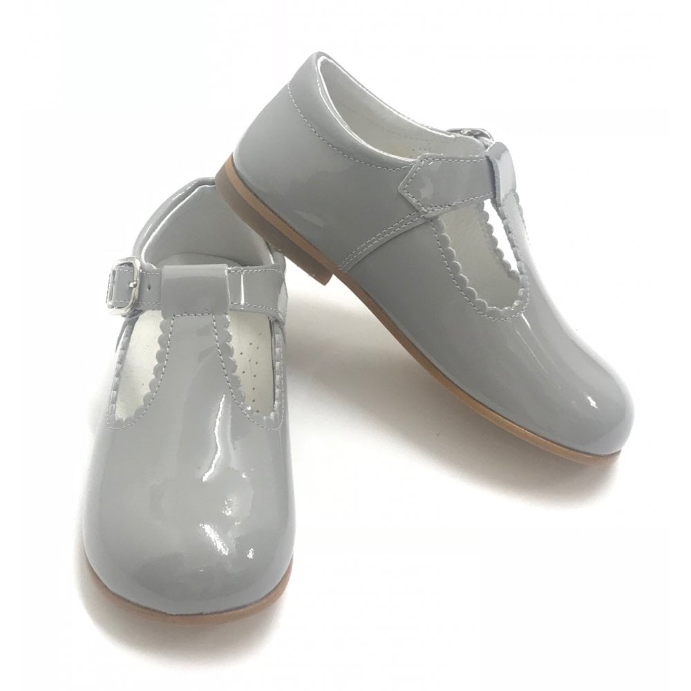 E71747 Andanines Buckle T-Bar Shoe Grey Patent