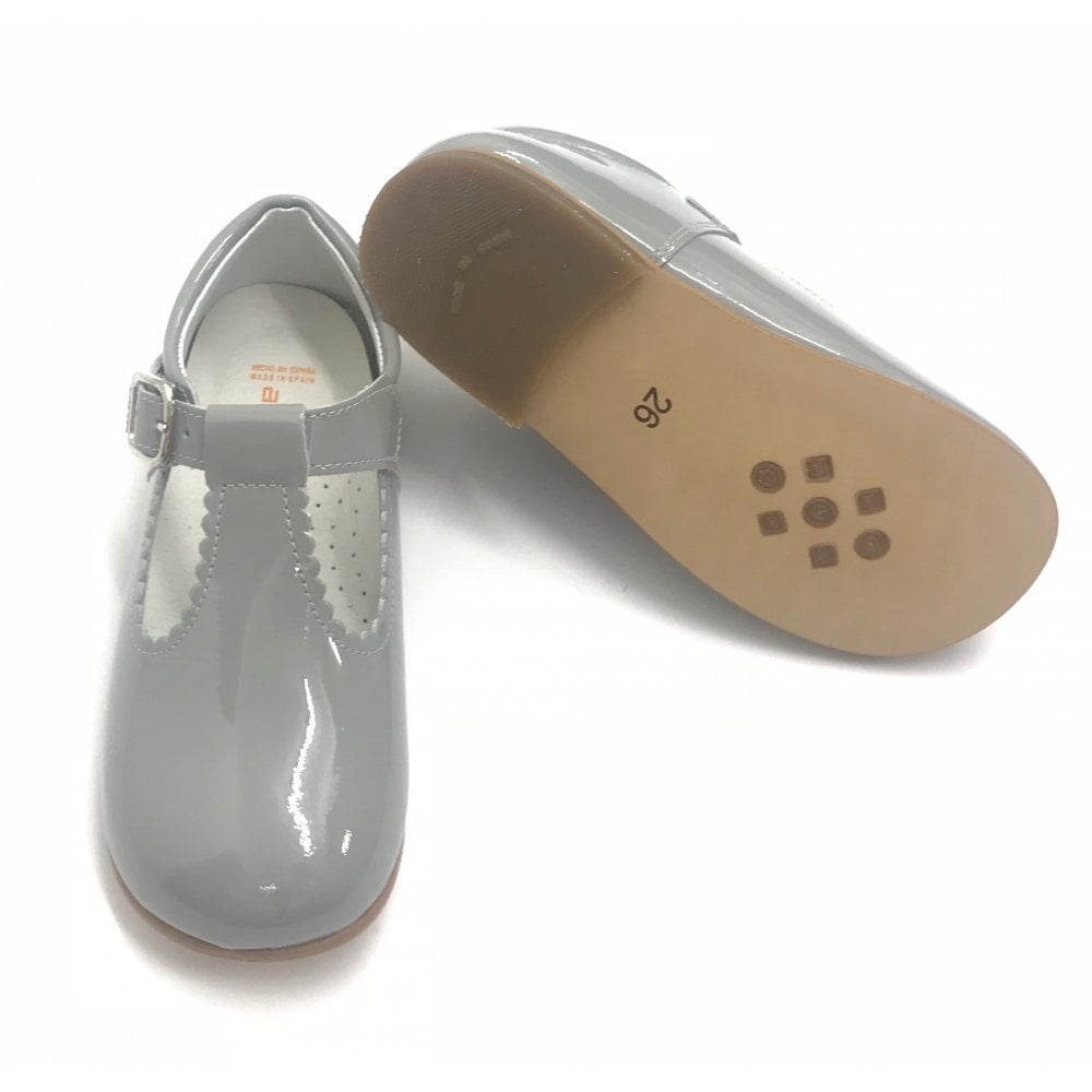 E71747 Andanines Buckle T-Bar Shoe Grey Patent