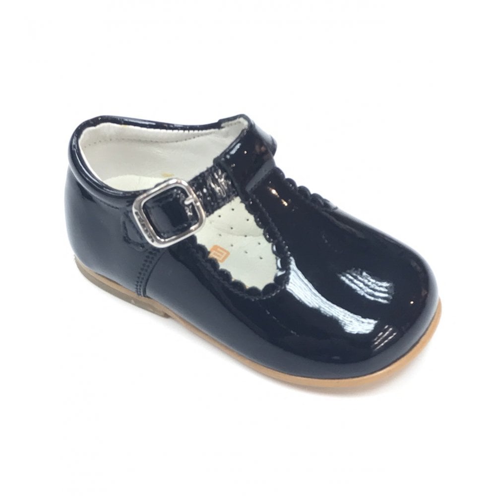 E71747 Andanines Buckle T-Bar Shoe Navy Patent