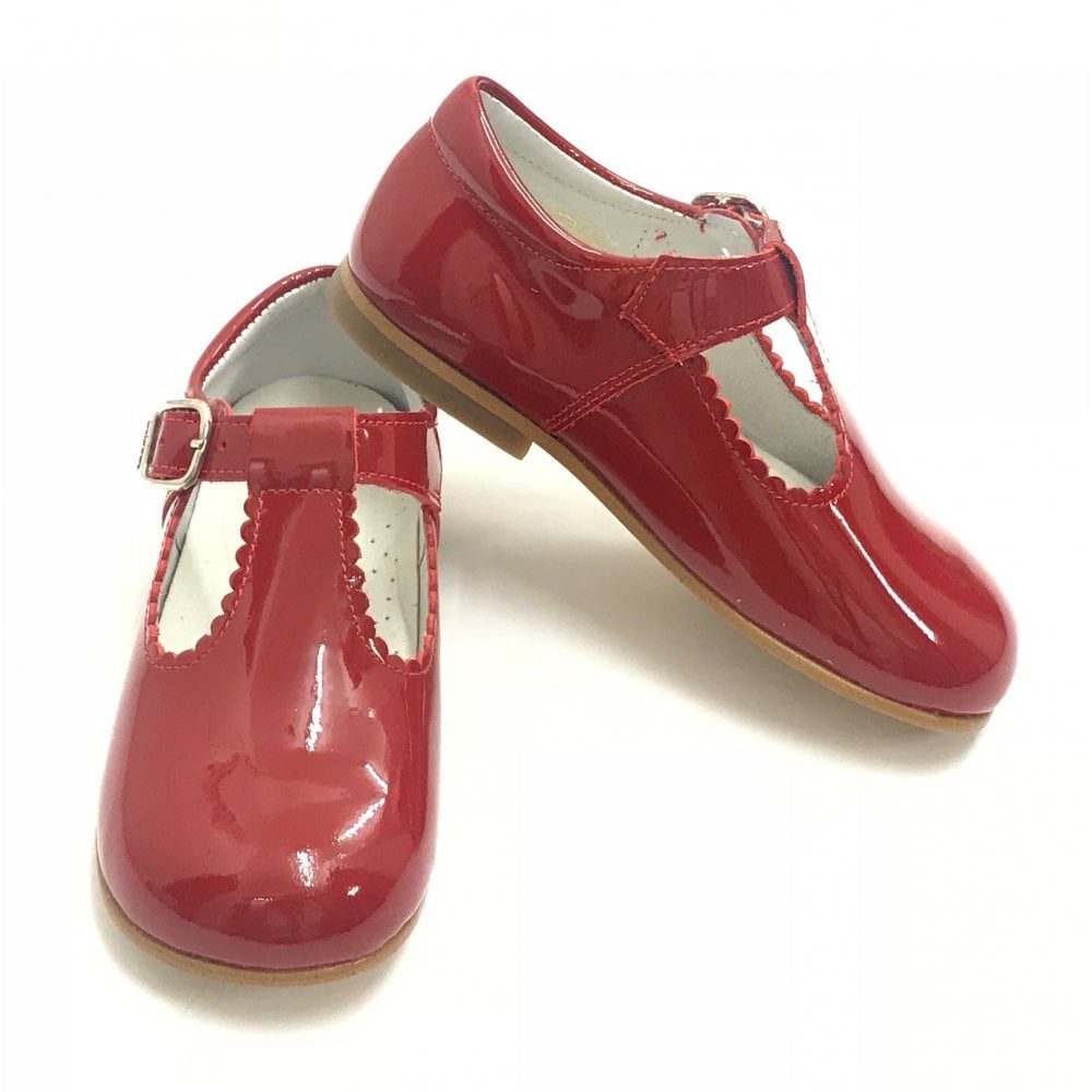 E71747 Andanines Buckle T-Bar Shoe Red Patent