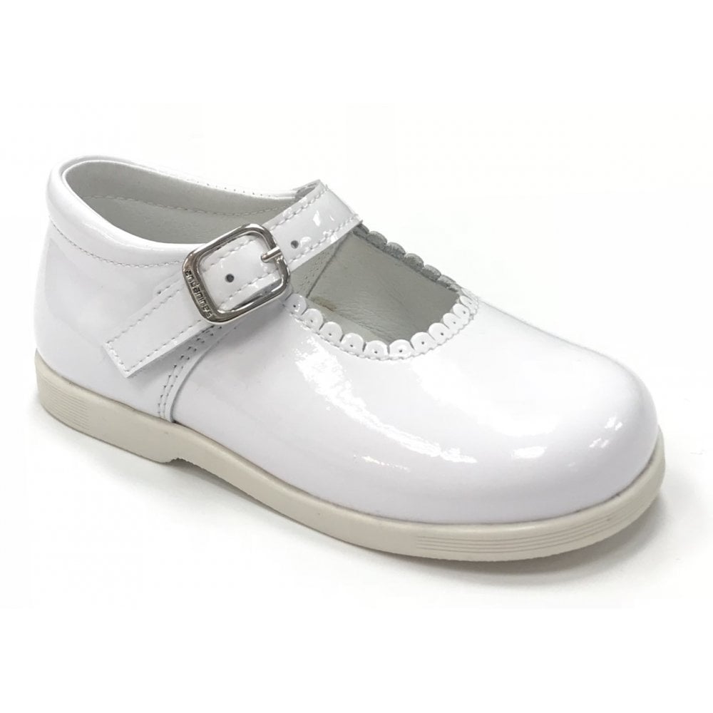 Y97401 Andanines Buckle Mary Jane Shoe White Patent