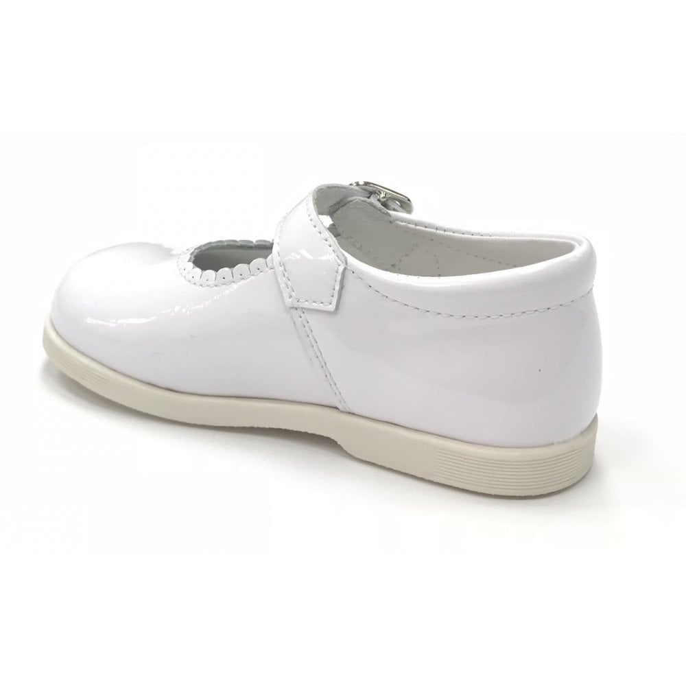 Y97401 Andanines Buckle Mary Jane Shoe White Patent