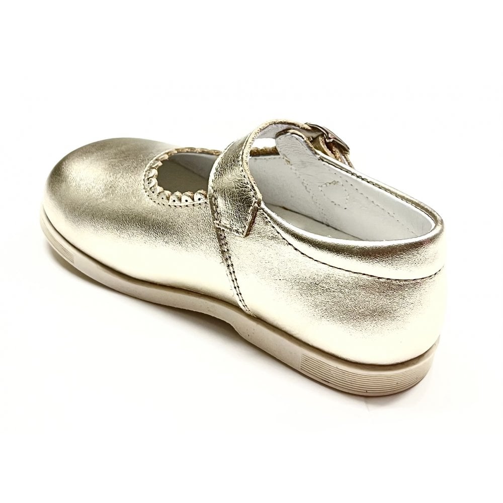 Y97401 Andanines Buckle Mary Jane Shoe Gold Leather