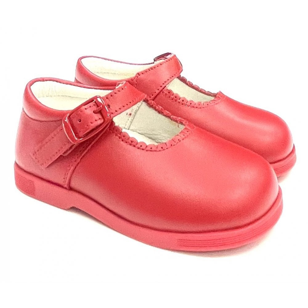 Y97401 Andanines Buckle Mary Jane Shoe Red Leather