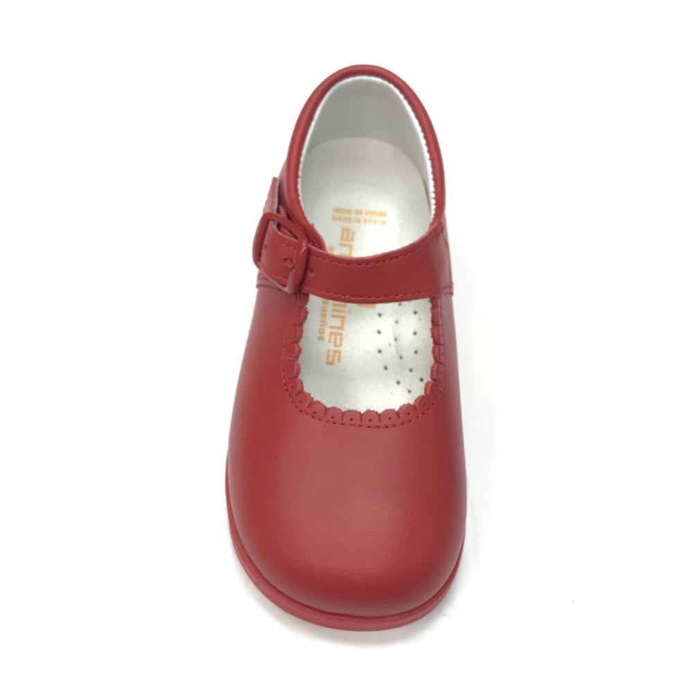 Y97401 Andanines Buckle Mary Jane Shoe Red Leather