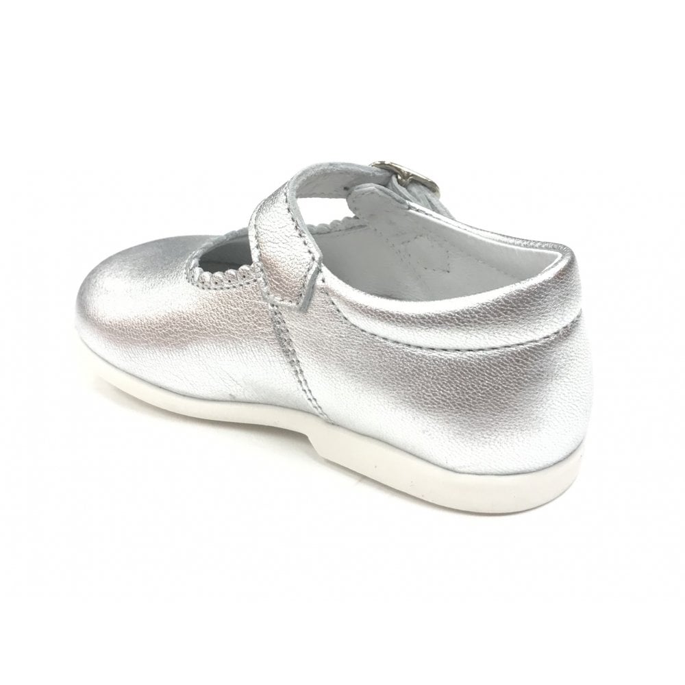 Y97401 Andanines Buckle Mary Jane Shoe Silver Leather