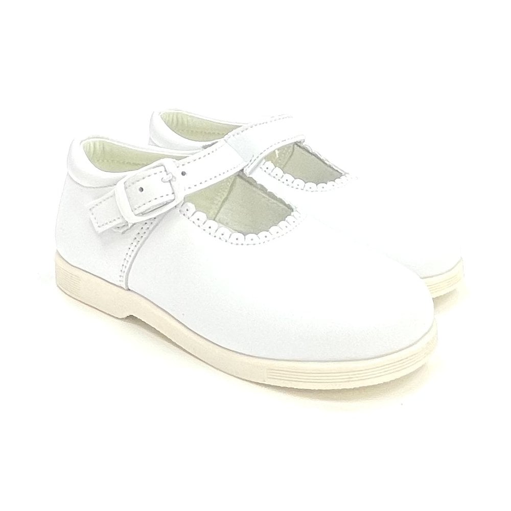Y97401 Andanines Buckle Mary Jane Shoe White Leather