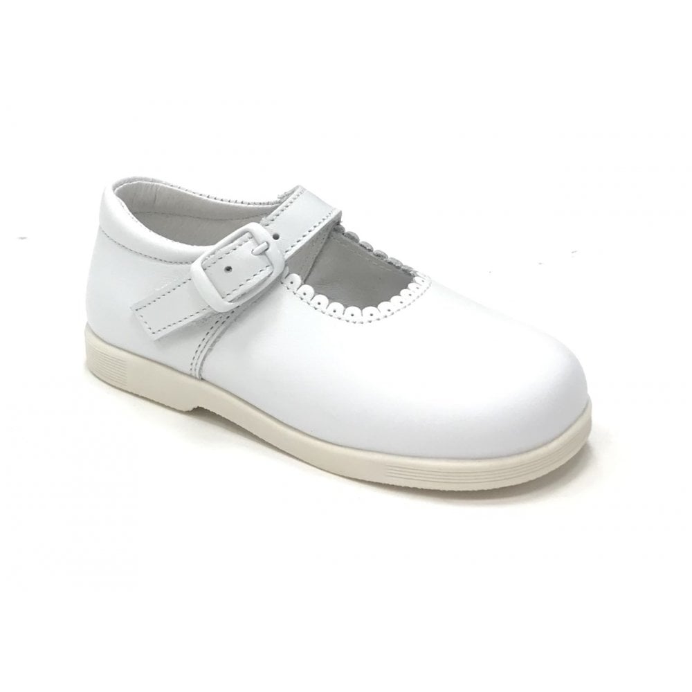 Y97401 Andanines Buckle Mary Jane Shoe White Leather
