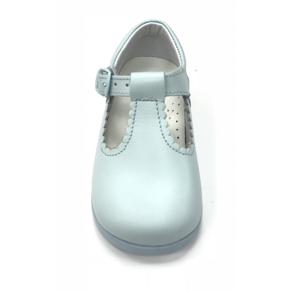 Y97411 Andanines Buckle T-Bar Shoe Baby Blue Leather