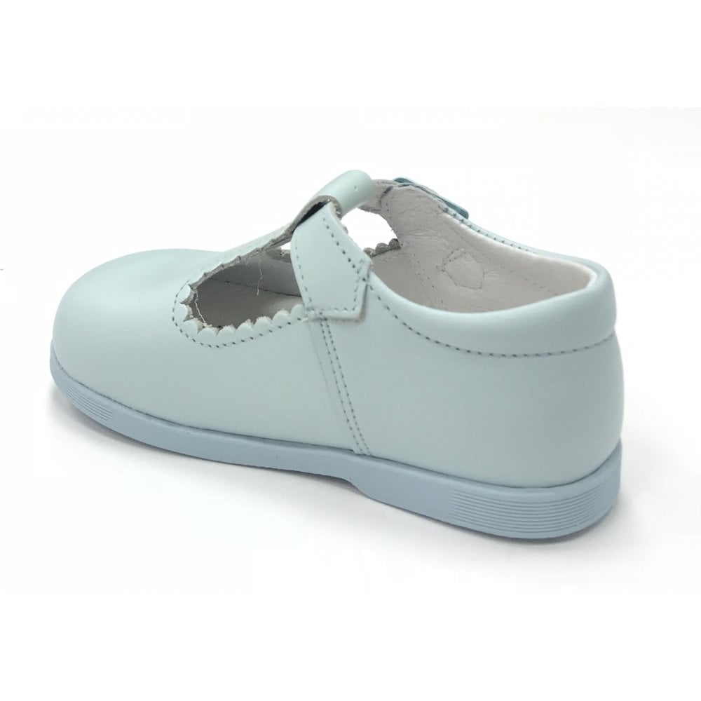 Y97411 Andanines Buckle T-Bar Shoe Baby Blue Leather