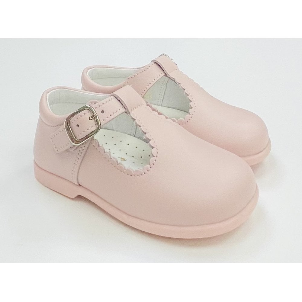 Y97411 Andanines Buckle T-bar Shoe Pink Leather