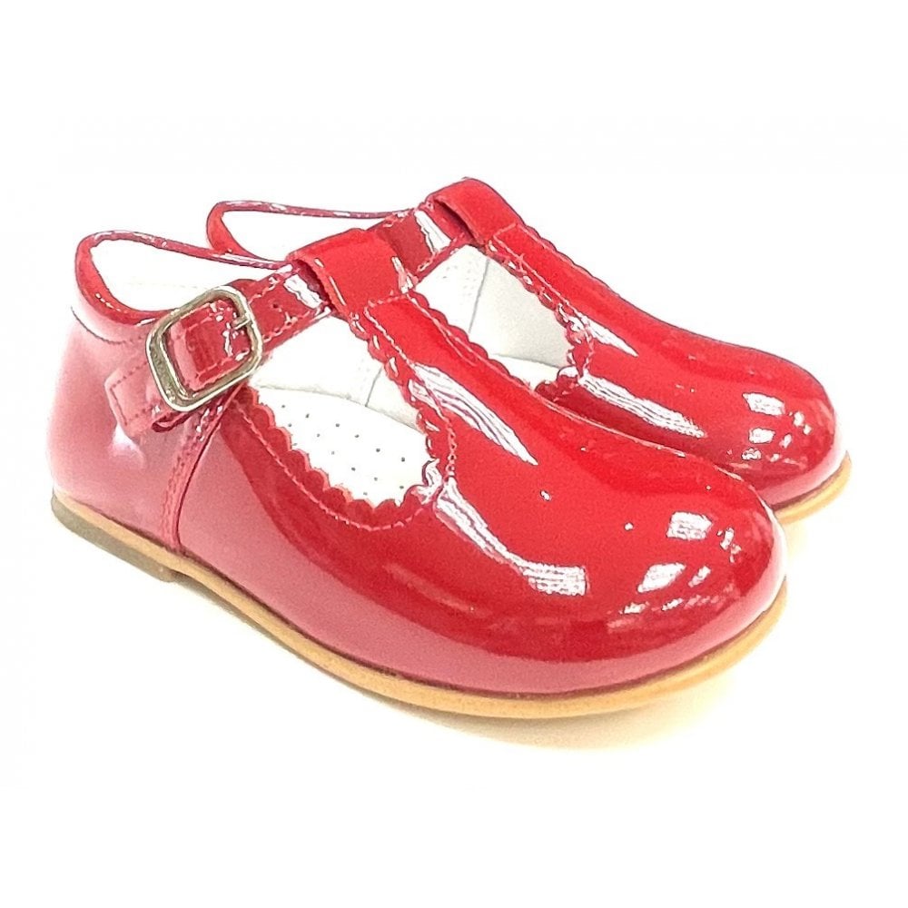 E71747 Andanines Buckle T-Bar Shoe Red Patent