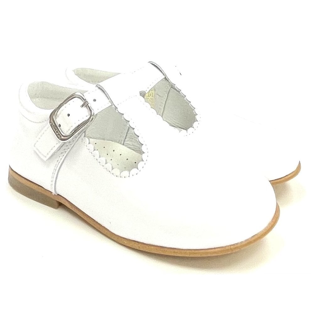 E71747 Andanines Buckle T-Bar Shoe White Patent