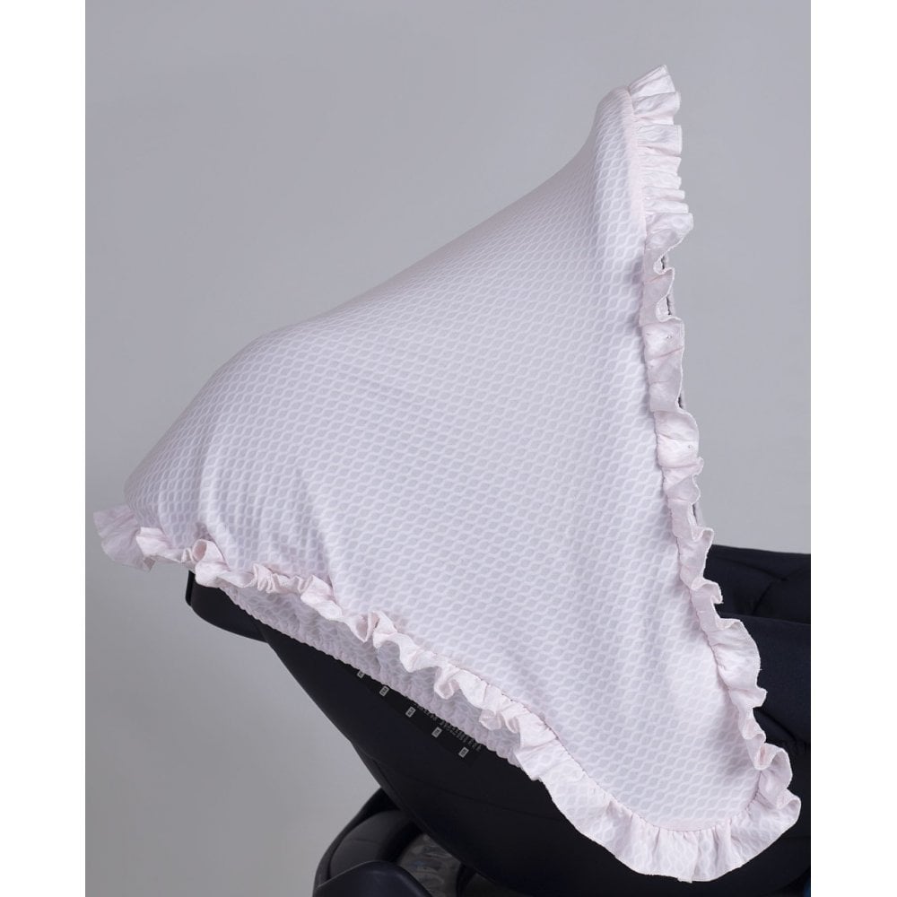 Chari Plain Pink Car Seat Liner, Muff and Hood