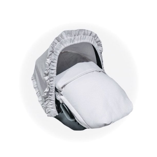 Chari Plain Grey Car Seat Liner, Muff and Hood