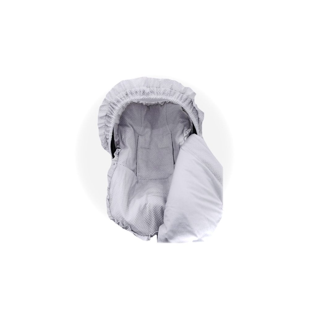 Chari Plain Grey Car Seat Liner, Muff and Hood