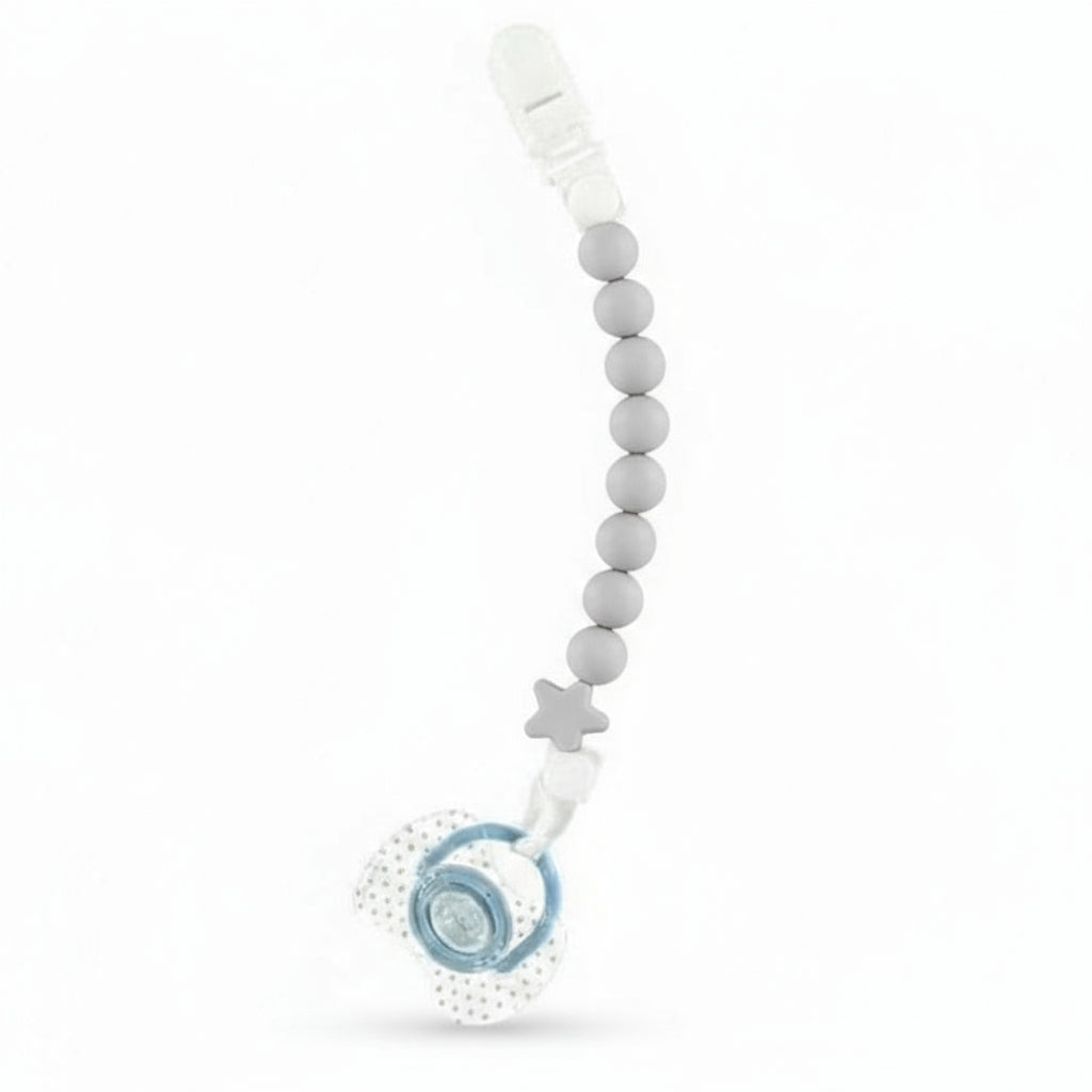 ND116 Pluto Nibbling Teething Dummy Clip Light Grey