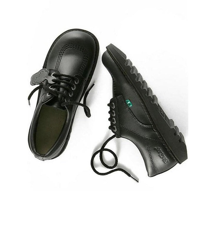 Kick Lo Adults Kicker Lace Up Shoe Black Leather