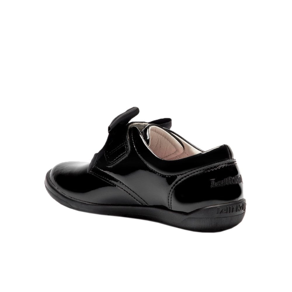 LKSA8270 Elizabeth Velcro Bow Shoe Black Patent
