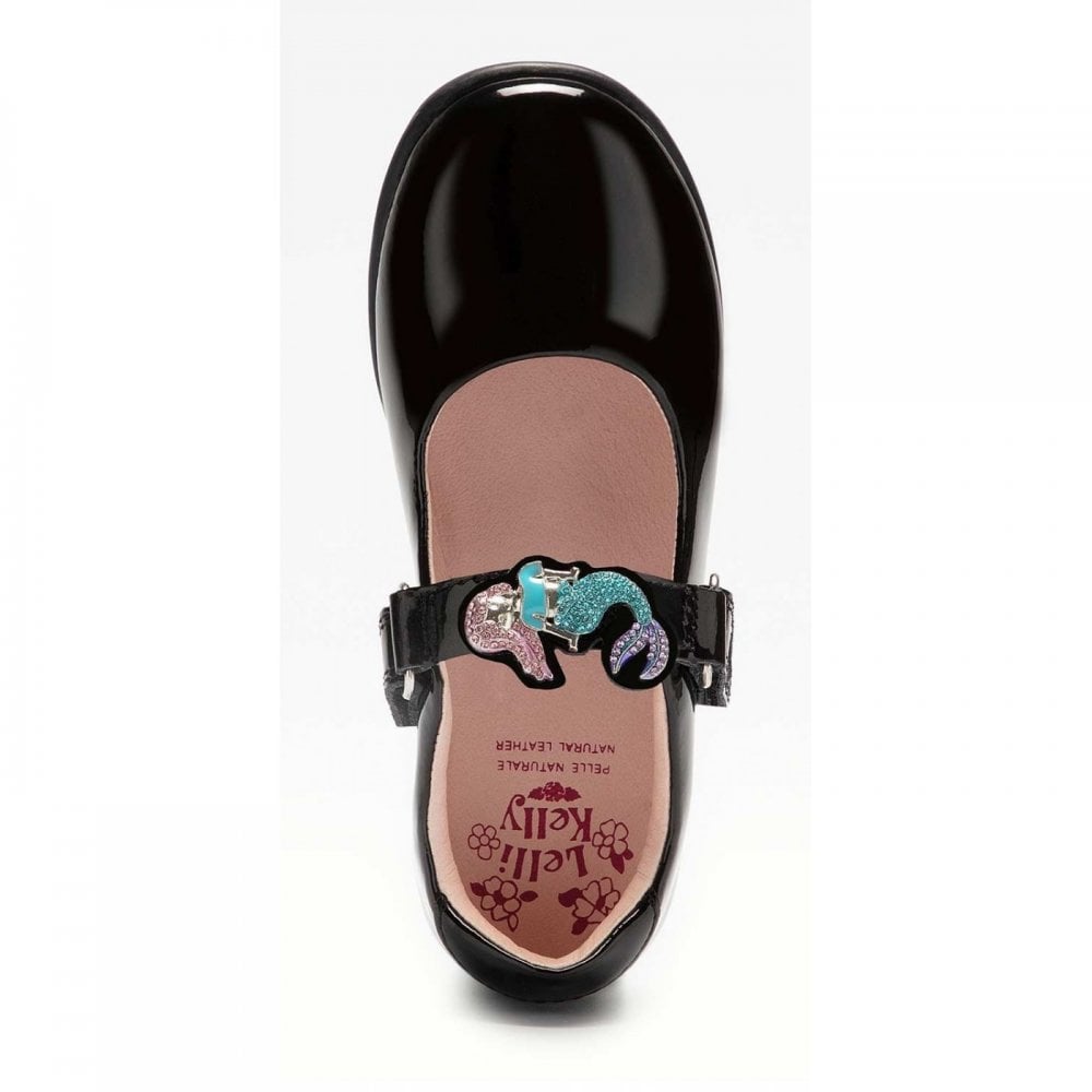 LKSI8101 Maribella Mermaid School Shoe F Fit Black Patent