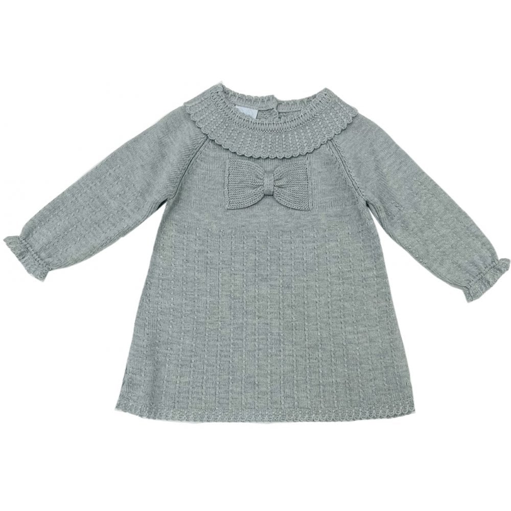 222-463 Girls Knitted Granlei Dress Grey