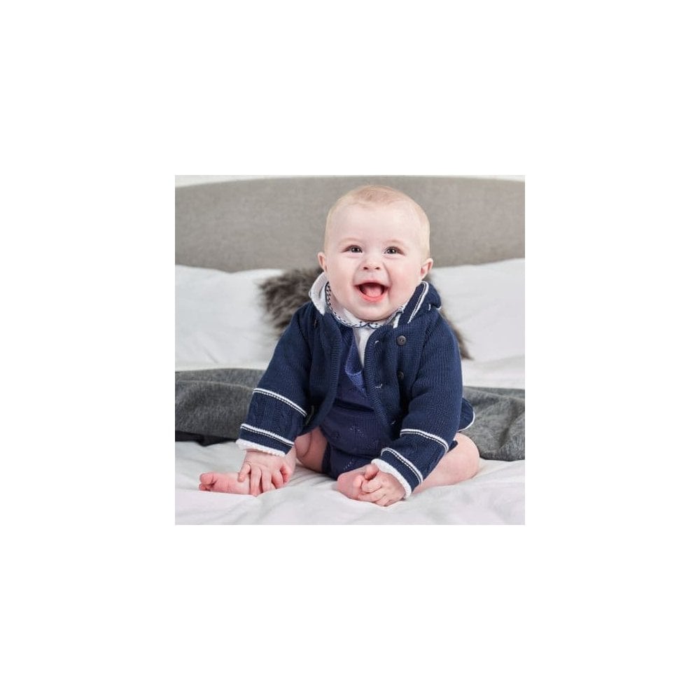 A1570 Baby Boys Navy Knitted Jacket