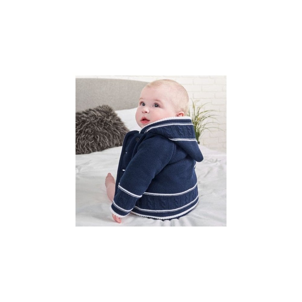A1570 Baby Boys Navy Knitted Jacket