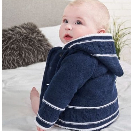 A1570 Baby Boys Navy Knitted Jacket