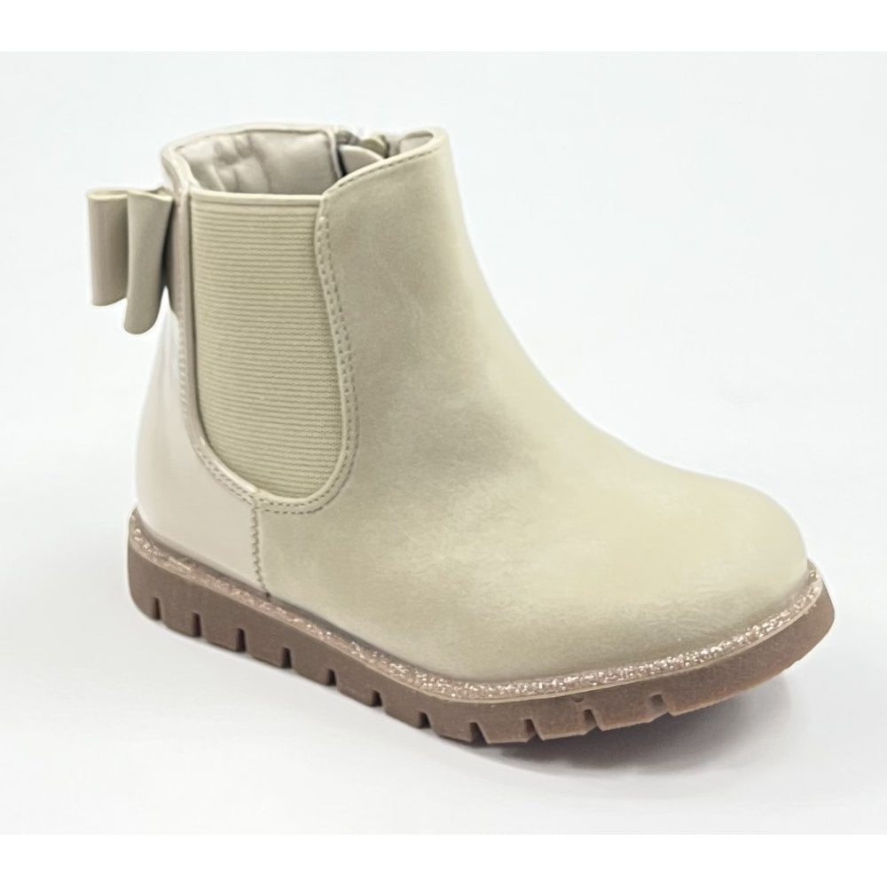 C416 Girls Suede Bow Boot
