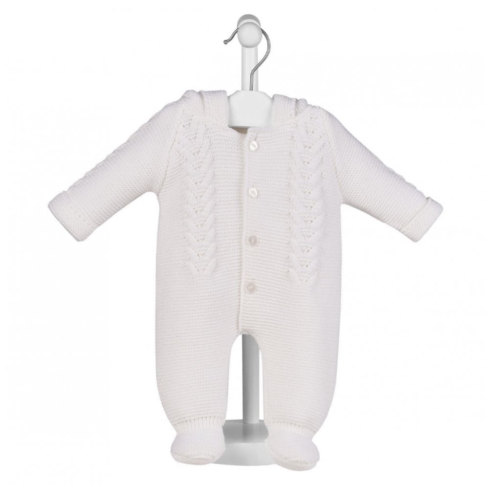 A4290 Knitted Pram Suit White