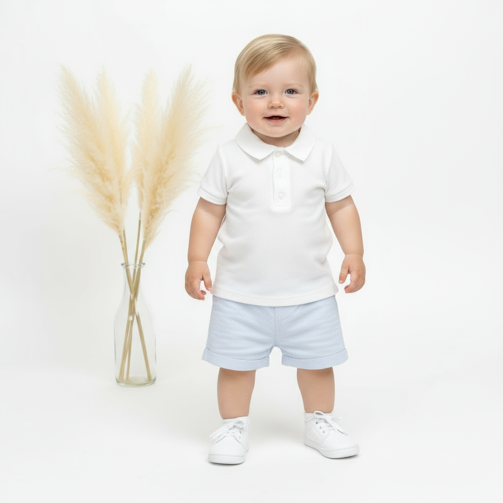 48360 Babidu Baby Blue Short Set