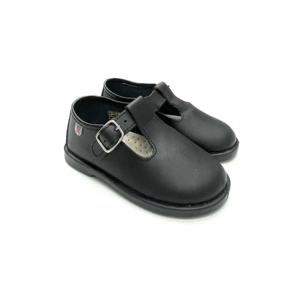 20200 Leather T-Bar Black/Black