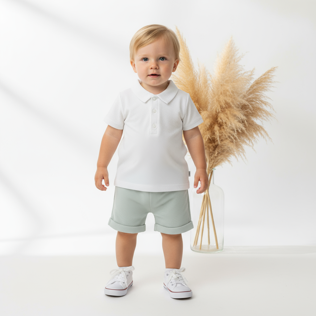 48360 Babidu Baby Boys Grey Short Set