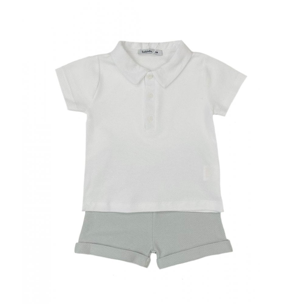 48360 Babidu Baby Boys Grey Short Set