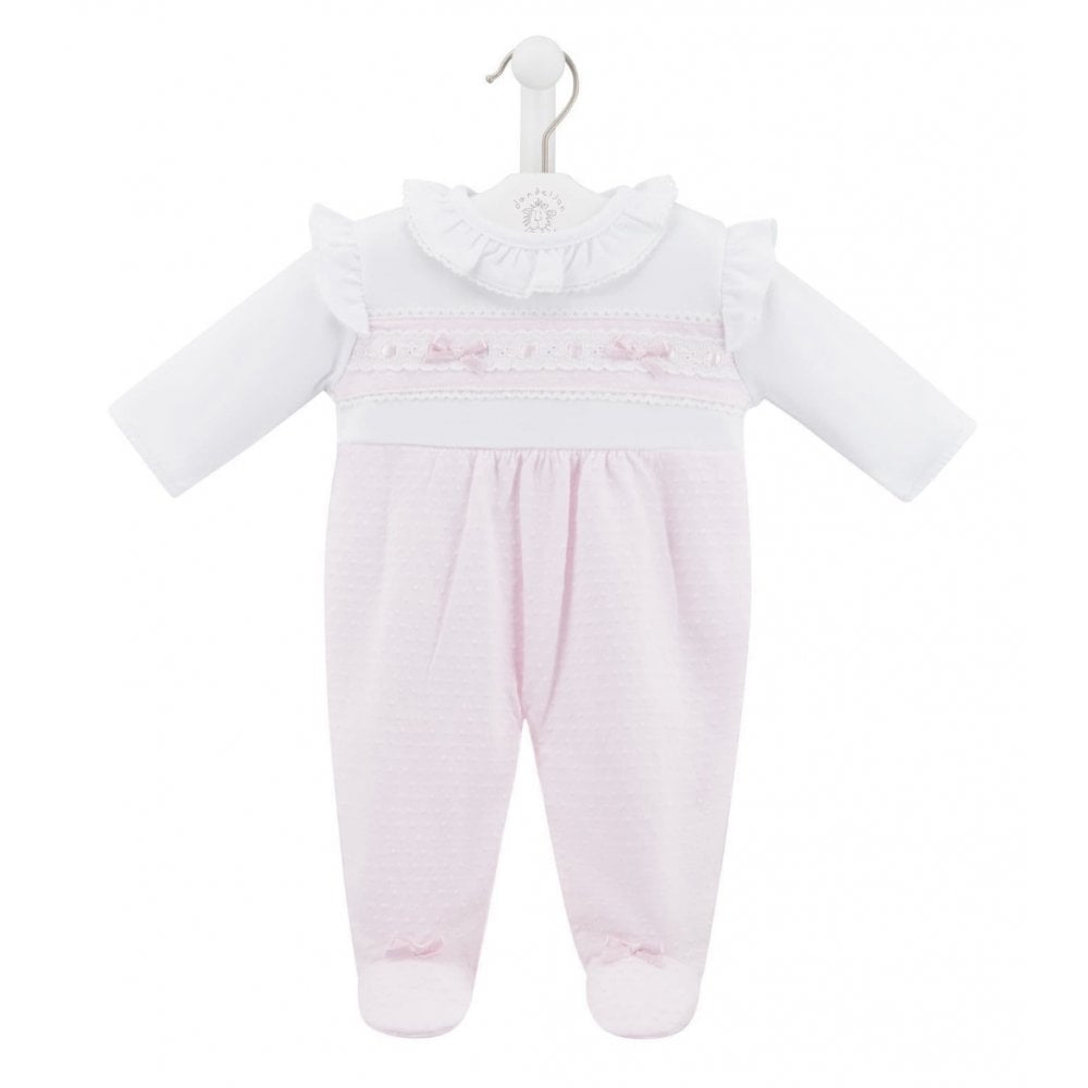 AV6120 Ruffle & Lace Dobbie Sleepsuit