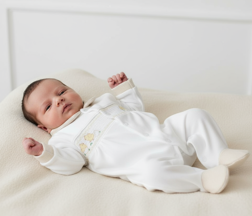 AV6129 Chicks Unisex Smocked Sleepsuit