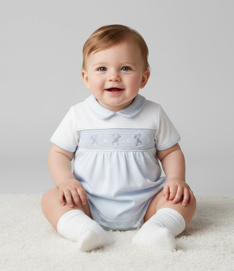 AV6135 Boys Bunny & Star Romper