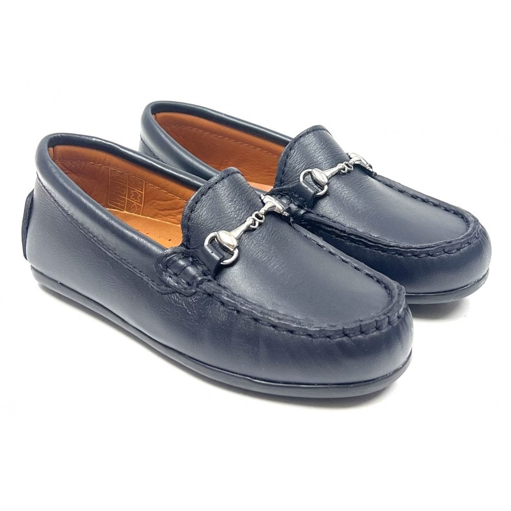 222903 Buckle Loafer Navy Leather