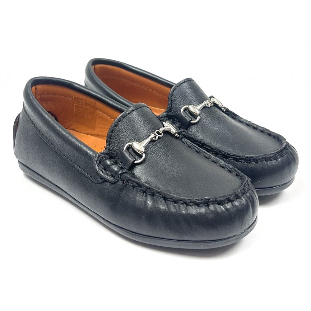 222903 Buckle Loafer Black Leather