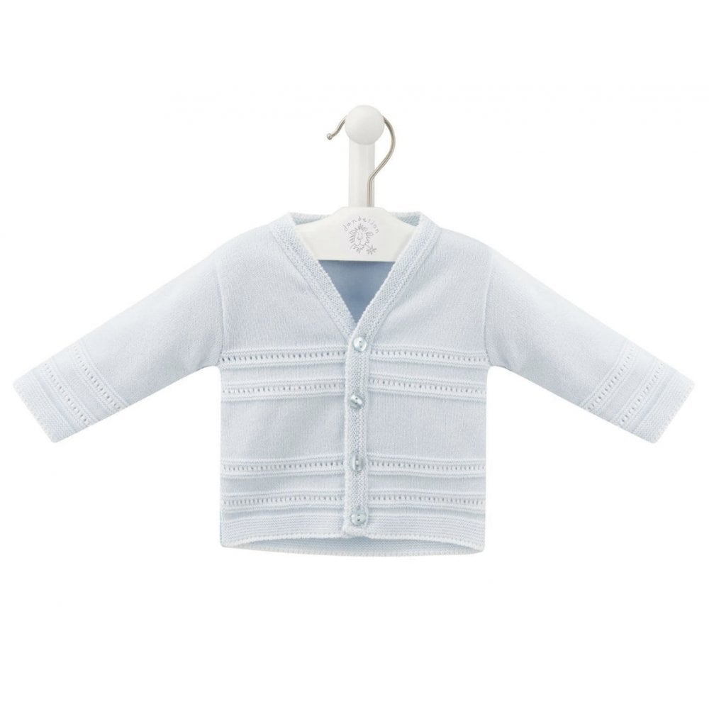 A4716 Pointelle Knitted Cardigan Blue