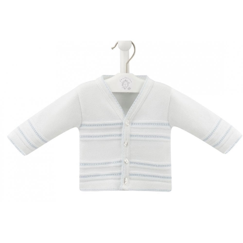 A4716 Pointelle Knitted Cardigan White