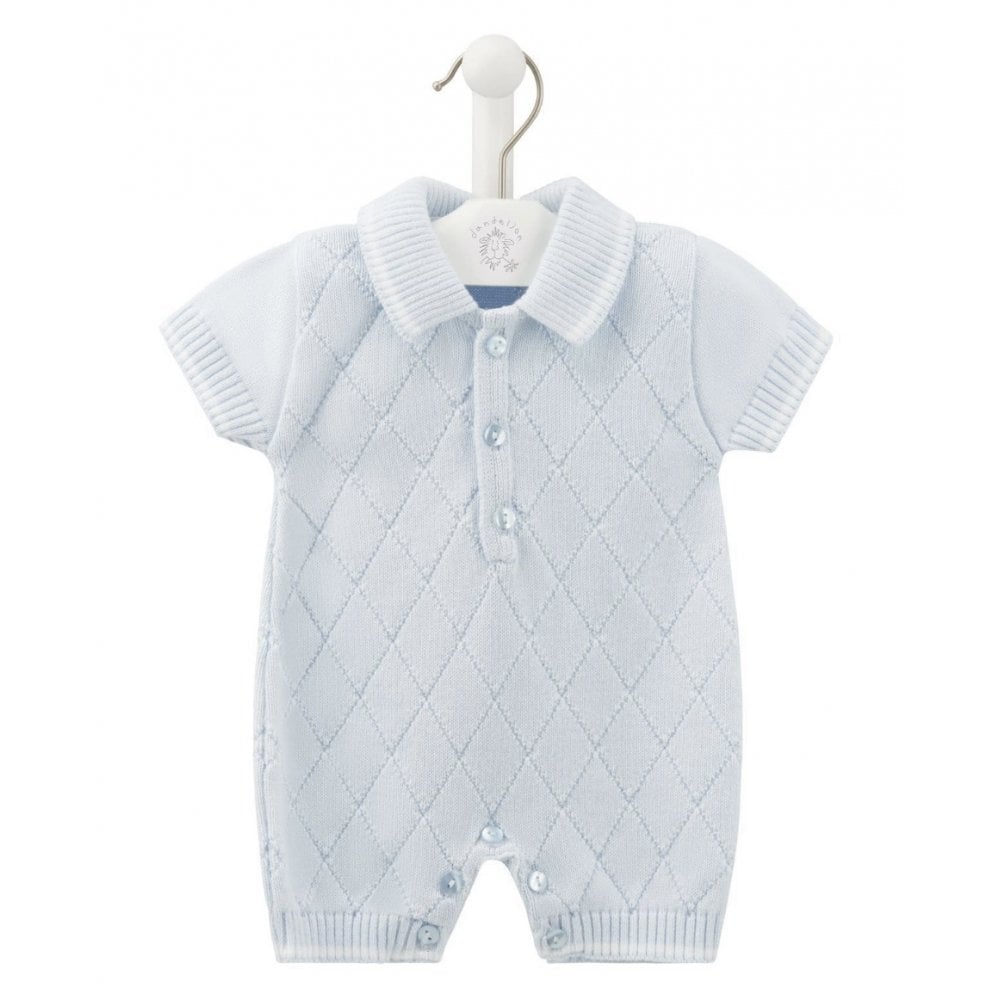 A4715 Diamond Romper Baby Blue