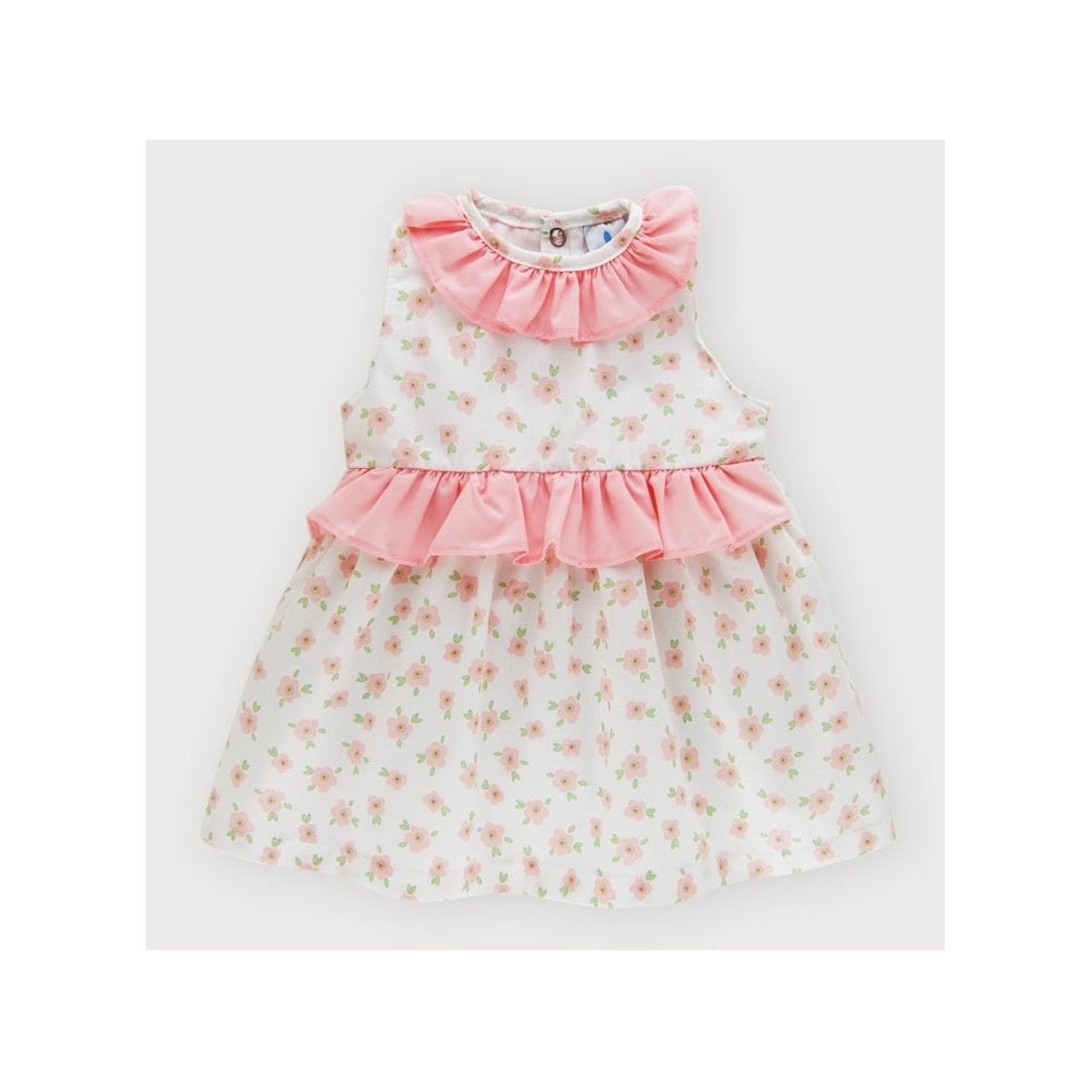 23BB-683 Girls Pink Floral and Frill Dress