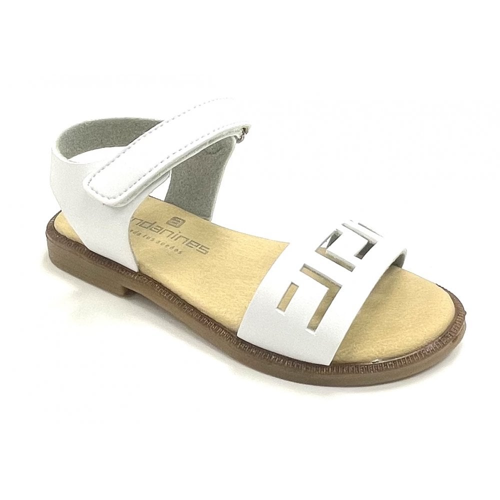 201522 Girls Plain Leather Sandal White
