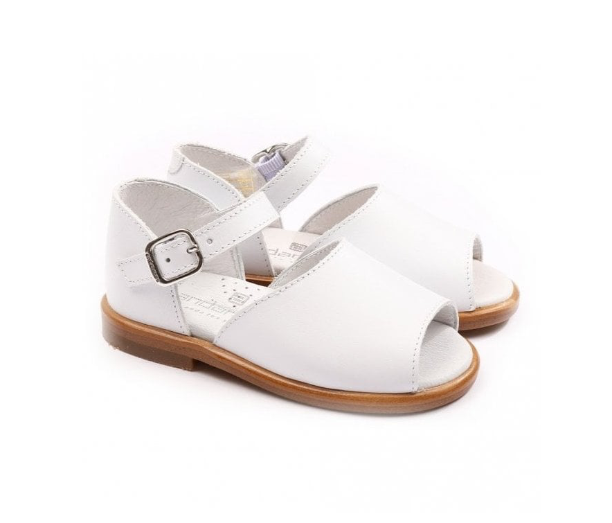 171835 Girls White Leather Andanines Sandal