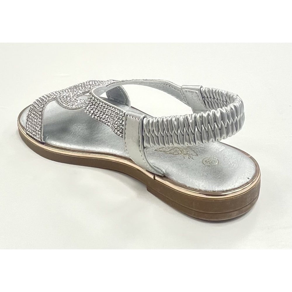 230-58 Girls Diamante Sandals Silver