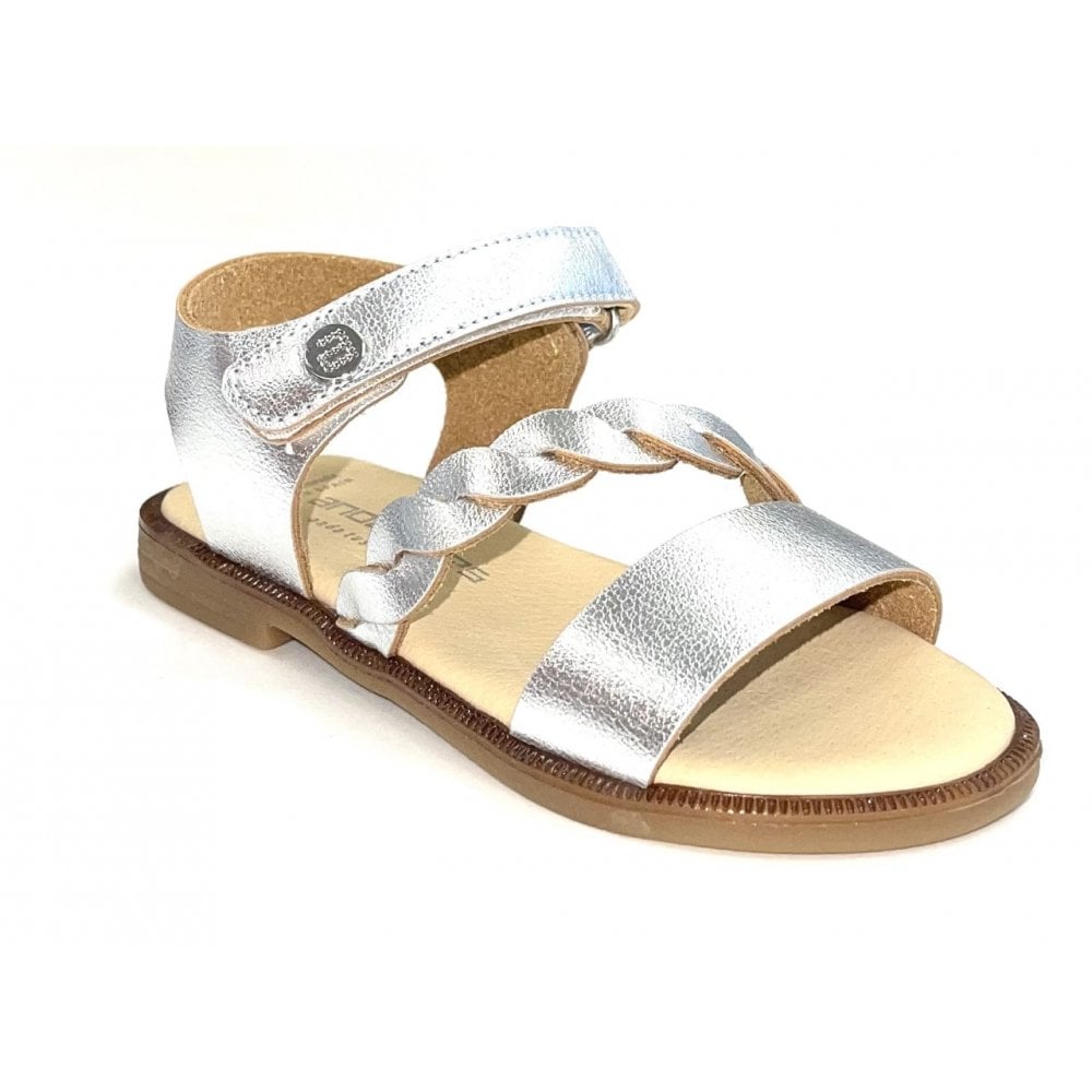231725 Velcro Strap Sandal Silver
