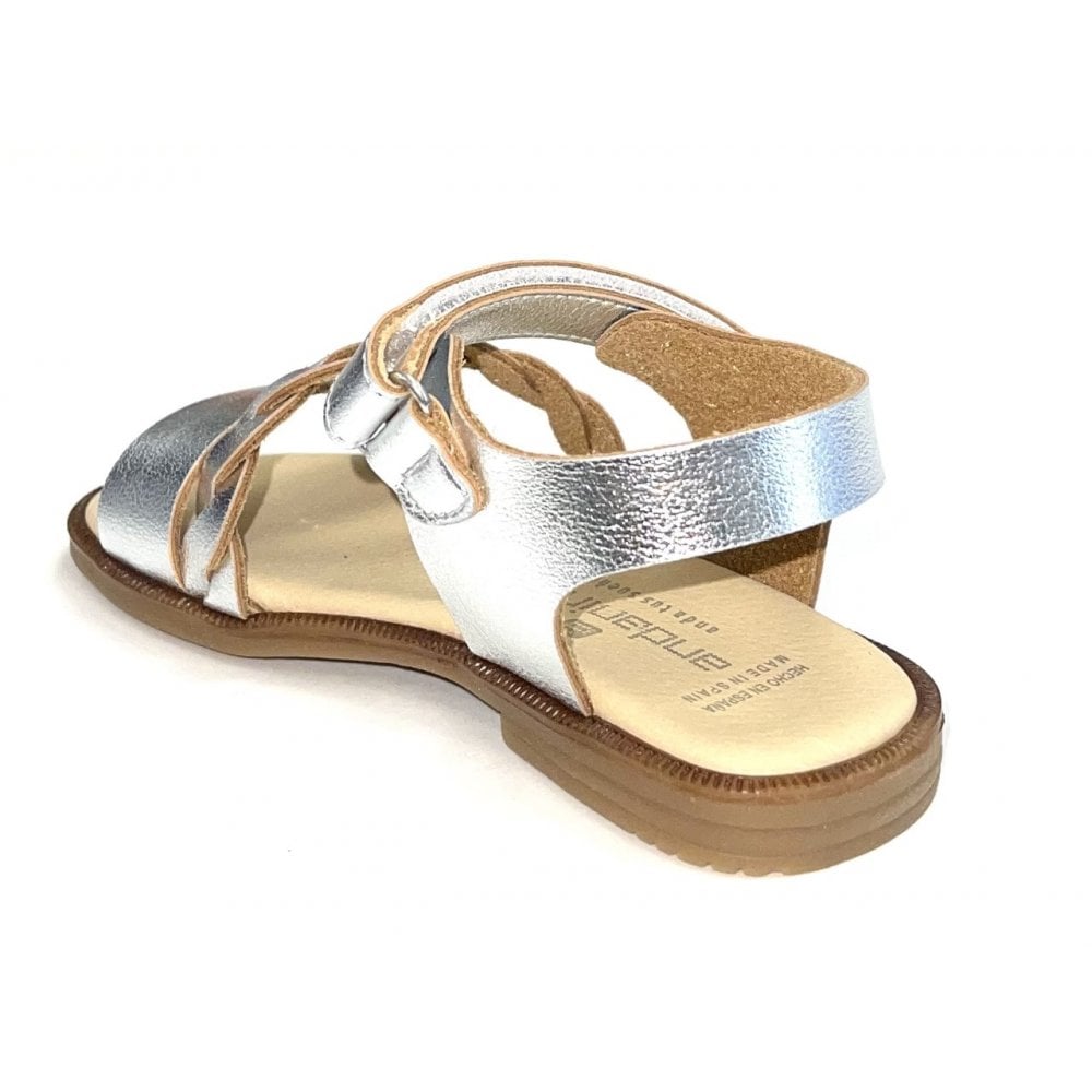 231725 Velcro Strap Sandal Silver