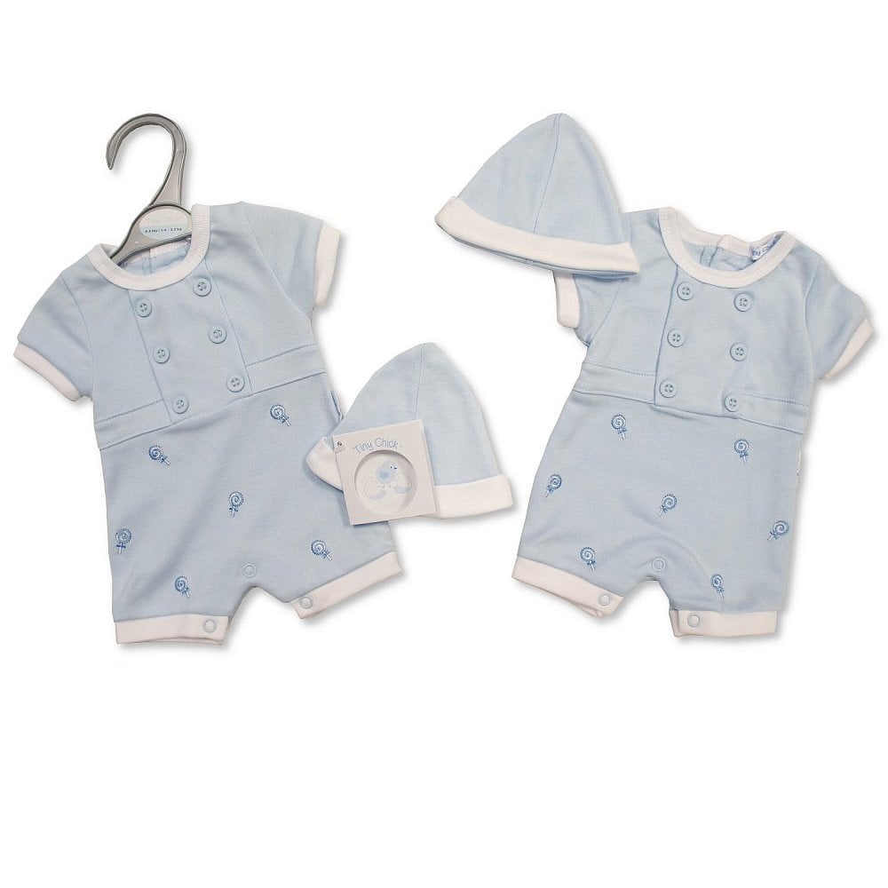 Baby Boys Premature Baby Romper Suit & Hat